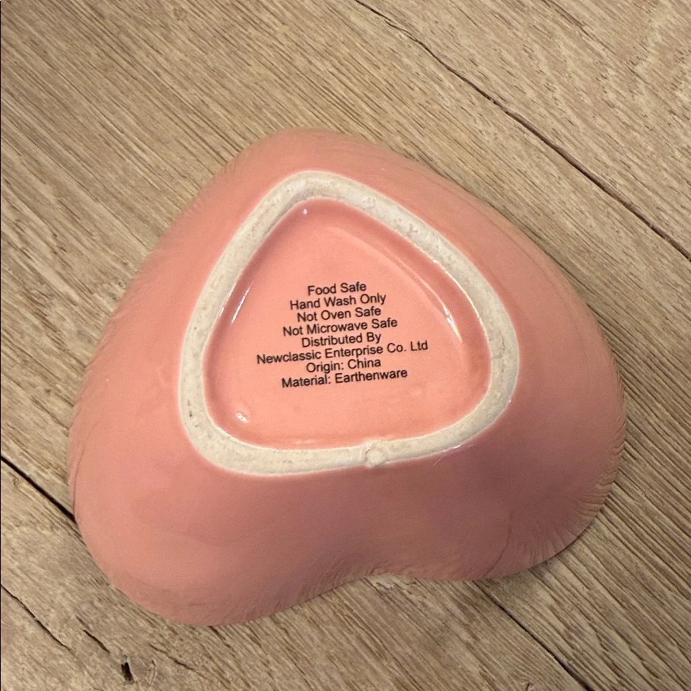 Target Pink Heart-Shaped Bowl with Gold Rim